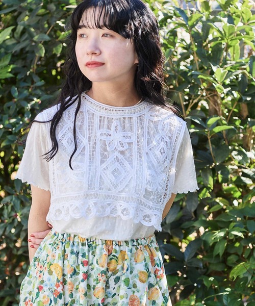 l'atelier du savon（アトリエドサボン）の「すけすけドット五分袖Tシャツ（Tシャツ/カットソー・レディース・アイボリー・FREE）」の13枚目の写真