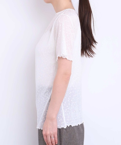 l'atelier du savon（アトリエドサボン）の「すけすけドット五分袖Tシャツ（Tシャツ/カットソー・レディース・アイボリー・FREE）」の15枚目の写真