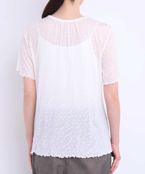 l'atelier du savon（アトリエドサボン）の「すけすけドット五分袖Tシャツ（Tシャツ/カットソー・レディース・アイボリー・FREE）」の16枚目の写真