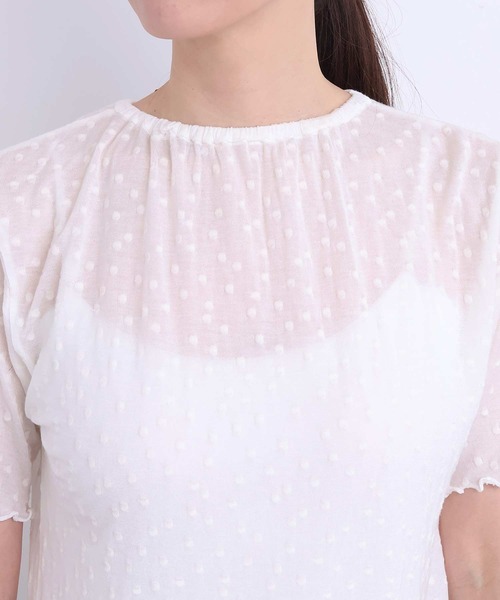 l'atelier du savon（アトリエドサボン）の「すけすけドット五分袖Tシャツ（Tシャツ/カットソー・レディース・アイボリー・FREE）」の17枚目の写真