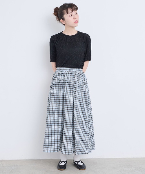 l'atelier du savon(アトリエドサボン)の「_すけすけドット五分袖Tシャツ(Tシャツ/カットソー・レディース・アイボリー/ブラック・FREE)」の14枚目の写真