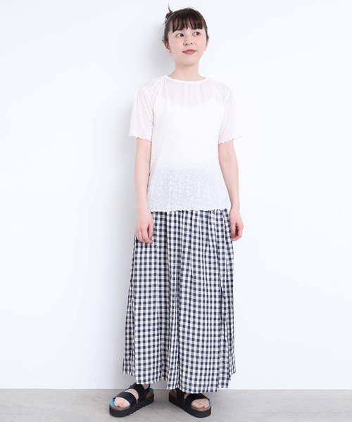 l'atelier du savon(アトリエドサボン)の「_すけすけドット五分袖Tシャツ(Tシャツ/カットソー・レディース・アイボリー/ブラック・FREE)」の16枚目の写真
