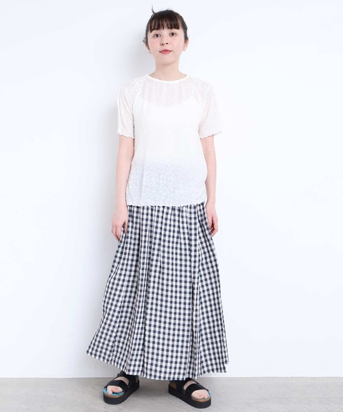 l'atelier du savon(アトリエドサボン)の「_すけすけドット五分袖Tシャツ(Tシャツ/カットソー・レディース・アイボリー/ブラック・FREE)」の19枚目の写真