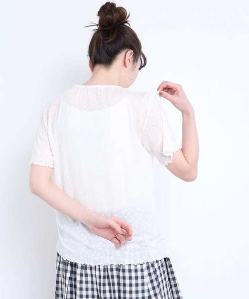 l'atelier du savon(アトリエドサボン)の「_すけすけドット五分袖Tシャツ(Tシャツ/カットソー・レディース・アイボリー/ブラック・FREE)」の21枚目の写真