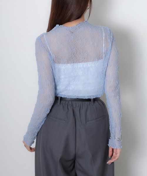 Riberry(リベリー)の「プチハイネックレーストップス(Tシャツ/カットソー・レディース・ブラック/サックスブルー/アイボリー・MEDIUM)」の7枚目の写真