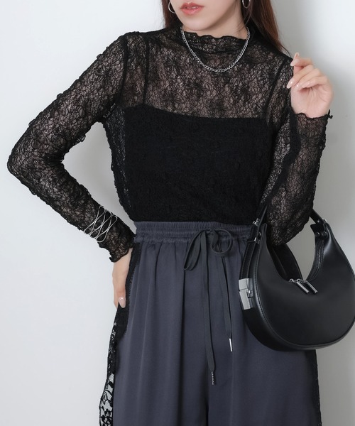 Riberry(リベリー)の「プチハイネックレーストップス(Tシャツ/カットソー・レディース・ブラック/サックスブルー/アイボリー・MEDIUM)」の21枚目の写真