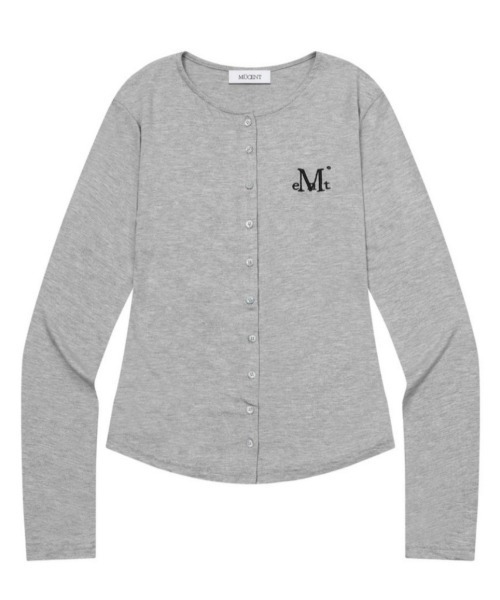 MUCENT(ムセント)の「A'GEM/9 × .kom 『MUCENT/ムセント』 ANZ SLIM FIT R-NECK CARDIGAN/スリームフィットラウンドネックカーディガン(カーディガン/ボレロ・レディース・ホワイト/チャコールグレー/グレー/ブラック・FREE)」の4枚目の写真