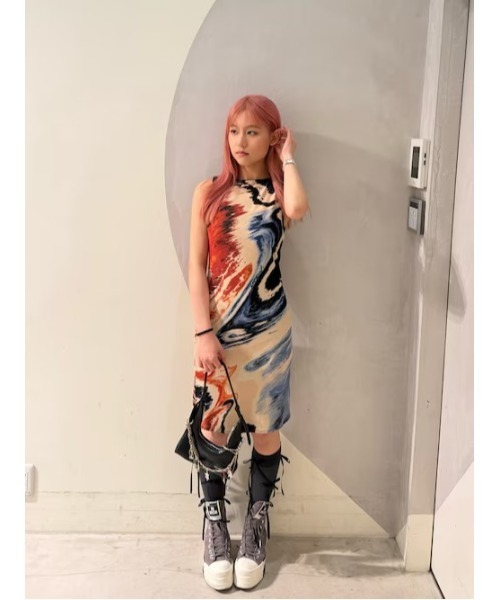 Desigual(デシグアル)の「マーブルプリントノースリーブミニドレス(ワンピース・レディース・マルチ・XL/L/M/S/XS)」の1枚目の写真