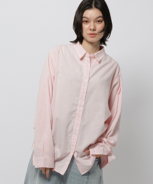 niko and...（ニコアンド）の「リネンブレンドドロストシャツ（シャツ/ブラウス・レディース・ピンク/オフホワイト/ブルー/チャコール・LARGE/MEDIUM）」の12枚目の写真
