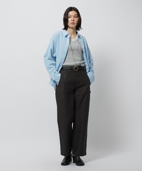 niko and...（ニコアンド）の「リネンブレンドドロストシャツ（シャツ/ブラウス・レディース・ピンク/オフホワイト/ブルー/チャコール・LARGE/MEDIUM）」の13枚目の写真