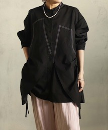 ステッチミックスロングシャツ