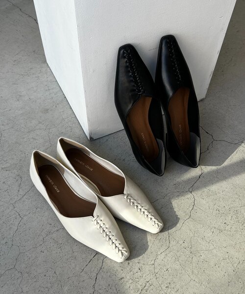 CAPRICIEUX LE'MAGE（カプリシューレマージュ）の「レースアップフラットシューズ（パンプス・レディース・オフホワイト/ブラック・38/36/37）」の7枚目の写真