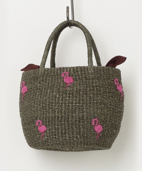 fredy emue（フレディエミュ）の「【BAGMATI/バグマティ】モチーフ刺繍ラウンドアバカバッグ（かごバッグ・レディース・ブラウン/ベージュ・FREE）」の8枚目の写真