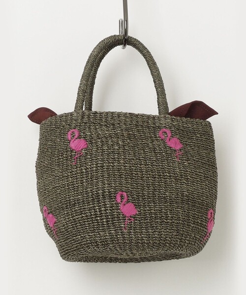 fredy emue（フレディエミュ）の「【BAGMATI/バグマティ】モチーフ刺繍ラウンドアバカバッグ（かごバッグ・レディース・ブラウン/ベージュ・FREE）」の9枚目の写真