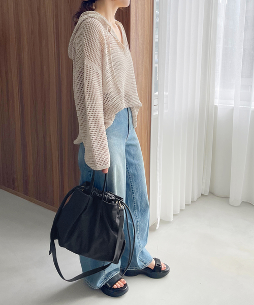 LE TALON（ルタロン）の「LETALON 2WAYギャザーナイロントート（トートバッグ・レディース・ベージュ/ブラック・FREE）」の21枚目の写真