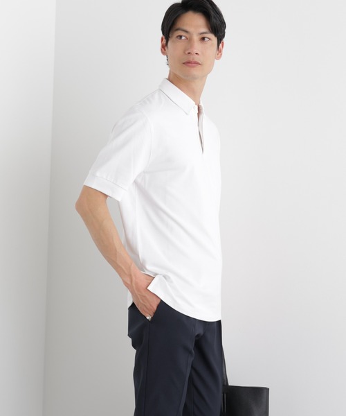 NANO universe（ナノユニバース）の「Anti Soaked(R) 汗染み防止 比翼ポロシャツ（ポロシャツ・メンズ・トップグレー/ブラック/ホワイト・M/L/XL）」の2枚目の写真