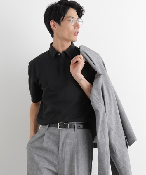 NANO universe（ナノユニバース）の「Anti Soaked(R) 汗染み防止 比翼ポロシャツ（ポロシャツ・メンズ・トップグレー/ブラック/ホワイト・M/L/XL）」の18枚目の写真