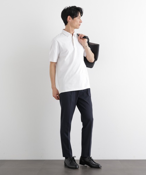 NANO universe（ナノユニバース）の「Anti Soaked(R) 汗染み防止 比翼ポロシャツ（ポロシャツ・メンズ・トップグレー/ブラック/ホワイト・M/L/XL）」の9枚目の写真