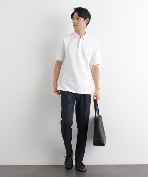 NANO universe（ナノユニバース）の「Anti Soaked(R) 汗染み防止 比翼ポロシャツ（ポロシャツ・メンズ・トップグレー/ブラック/ホワイト・M/L/XL）」の7枚目の写真