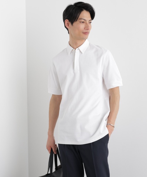 NANO universe（ナノユニバース）の「Anti Soaked(R) 汗染み防止 比翼ポロシャツ（ポロシャツ・メンズ・トップグレー/ブラック/ホワイト・M/L/XL）」の4枚目の写真