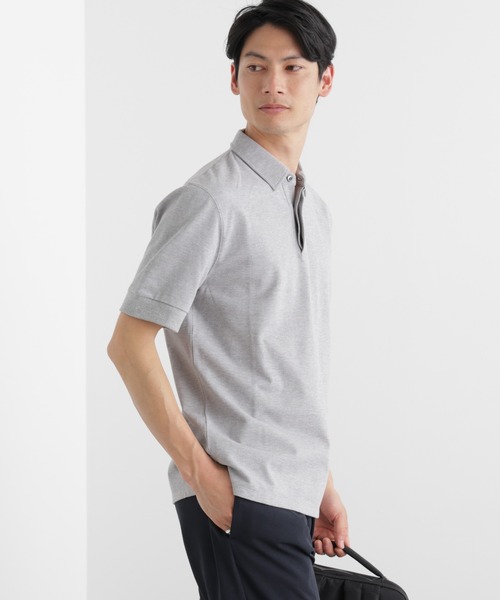 NANO universe（ナノユニバース）の「Anti Soaked(R) 汗染み防止 比翼ポロシャツ（ポロシャツ・メンズ・トップグレー/ブラック/ホワイト・M/L/XL）」の12枚目の写真