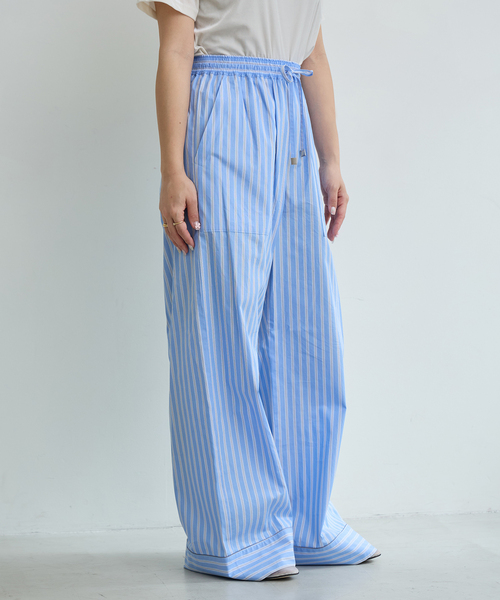 IENA LA BOUCLE（イエナラブークル）の「IENA LA BOUCLE コットンストライプスリーピーパンツ（その他パンツ・レディース・ライトブルー・38/36）」の7枚目の写真