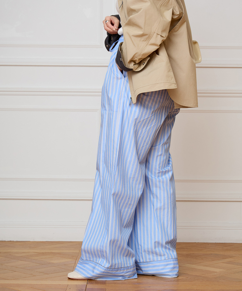IENA LA BOUCLE（イエナラブークル）の「IENA LA BOUCLE コットンストライプスリーピーパンツ（その他パンツ・レディース・ライトブルー・38/36）」の15枚目の写真