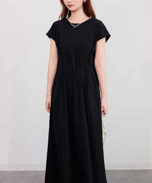 DRESS PLUS(ドレスプラス)の「ロングワンピ ラッシュガード ウエストタック(ワンピース・レディース・チャコール/ダークベージュ/ブラック・M/L)」の1枚目の写真