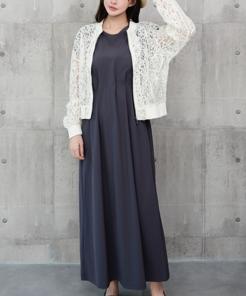 DRESS PLUS(ドレスプラス)の「ロングワンピ ラッシュガード ウエストタック(ワンピース・レディース・チャコール/ダークベージュ/ブラック・M/L)」の16枚目の写真