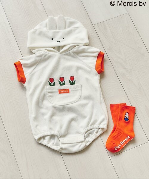 Miffy（ ミッフィー）の「Dick Bruna フード付きボディスーツ（ロンパース・キッズ・オフホワイト・80）」の7枚目の写真