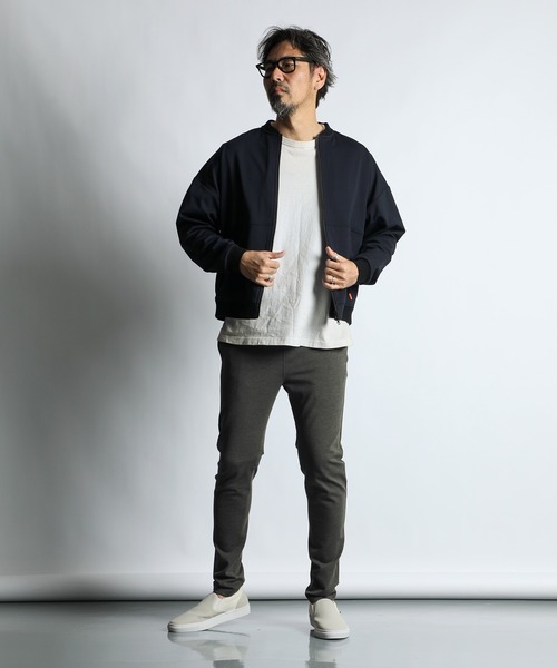 The DUFFER of ST.GEORGE(ザダファーオブセントジョージ)の「【WEB限定アイテム】HIGH DENSITY LIGHT PONTE SKINNY JOGGER PANTS: ロングレングス ライトポンチ スキニーパンツ / 超ストレッチ / 美脚スリム(スウェットパンツ・メンズ・チャコールグレー/ブラック・SMALL/MEDIUM/LARGE/X-LARGE)」の6枚目の写真