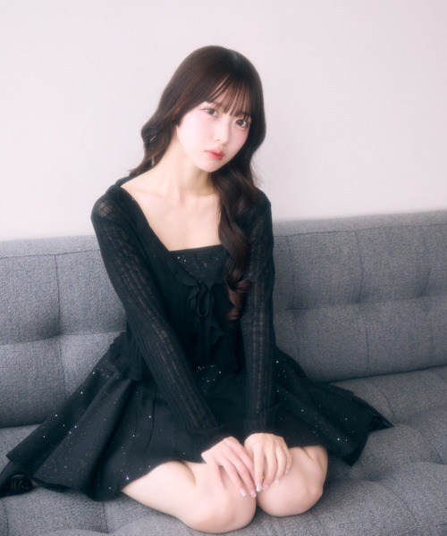 TITTY&CO.（ティティーアンドコー）の「バックリボンラメデザインワンピース（ワンピース・レディース・ブラック/ホワイト・FREE）」の17枚目の写真