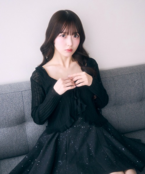 TITTY&CO.（ティティーアンドコー）の「バックリボンラメデザインワンピース（ワンピース・レディース・ブラック/ホワイト・FREE）」の20枚目の写真