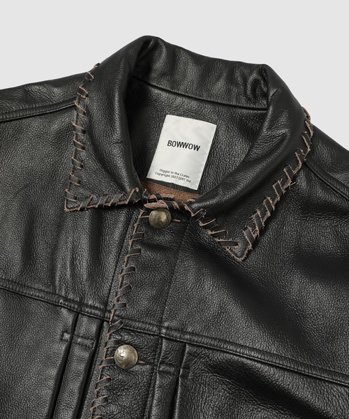 BOW WOW（バウワウ）の「LACE-UP LEATHER TRUCKER JACKET（その他アウター・メンズ・ブラック・L/XL）」の4枚目の写真