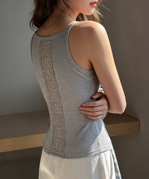 ReRe(リリ)の「バックレースデザインタンクトップ(タンクトップ・レディース・ホワイト/ブラック/グレー・X-LARGE/LARGE/MEDIUM)」の10枚目の写真