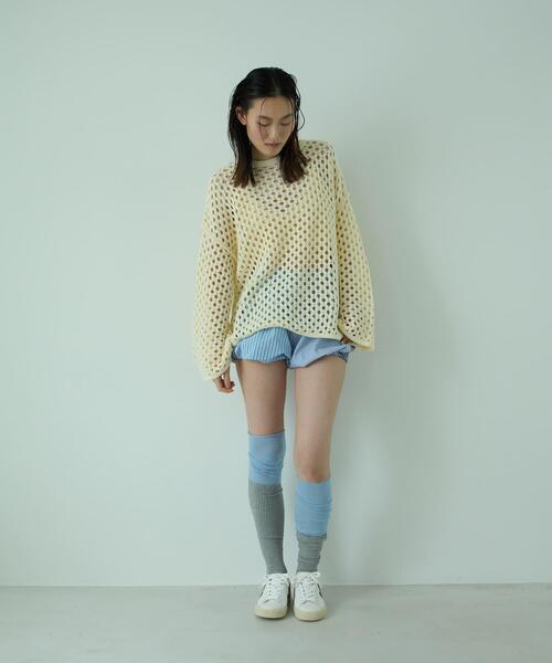 THE GOODLAND MARKET(ザグッドランドマーケット)の「『別注』MIDIUMISOLID×THE GOODLAND MARKET LACE KNIT PO(ニット/セーター・レディース・ブルー/ホワイト/オレンジ・FREE)」の5枚目の写真
