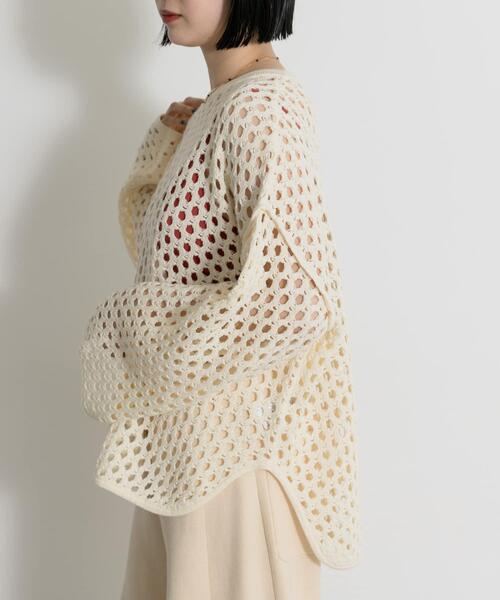 THE GOODLAND MARKET(ザグッドランドマーケット)の「『別注』MIDIUMISOLID×THE GOODLAND MARKET LACE KNIT PO(ニット/セーター・レディース・ブルー/ホワイト/オレンジ・FREE)」の8枚目の写真