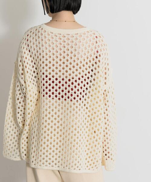 THE GOODLAND MARKET(ザグッドランドマーケット)の「『別注』MIDIUMISOLID×THE GOODLAND MARKET LACE KNIT PO(ニット/セーター・レディース・ブルー/ホワイト/オレンジ・FREE)」の9枚目の写真