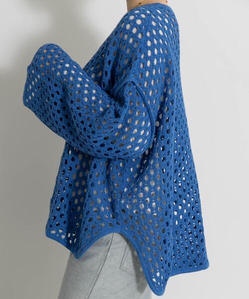 THE GOODLAND MARKET(ザグッドランドマーケット)の「『別注』MIDIUMISOLID×THE GOODLAND MARKET LACE KNIT PO(ニット/セーター・レディース・ブルー/ホワイト/オレンジ・FREE)」の19枚目の写真