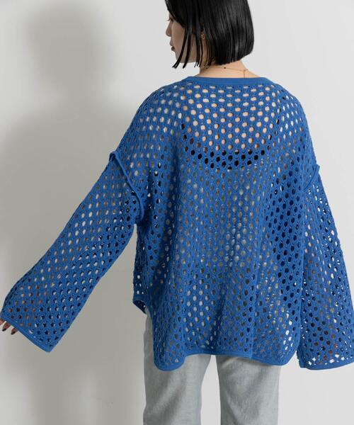 THE GOODLAND MARKET(ザグッドランドマーケット)の「『別注』MIDIUMISOLID×THE GOODLAND MARKET LACE KNIT PO(ニット/セーター・レディース・ブルー/ホワイト/オレンジ・FREE)」の18枚目の写真