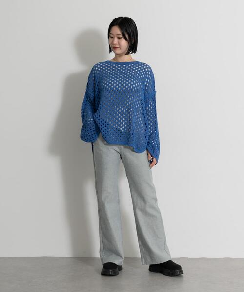THE GOODLAND MARKET(ザグッドランドマーケット)の「『別注』MIDIUMISOLID×THE GOODLAND MARKET LACE KNIT PO(ニット/セーター・レディース・ブルー/ホワイト/オレンジ・FREE)」の17枚目の写真