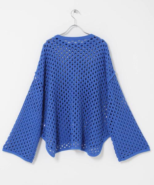 THE GOODLAND MARKET(ザグッドランドマーケット)の「『別注』MIDIUMISOLID×THE GOODLAND MARKET LACE KNIT PO(ニット/セーター・レディース・ブルー/ホワイト/オレンジ・FREE)」の11枚目の写真