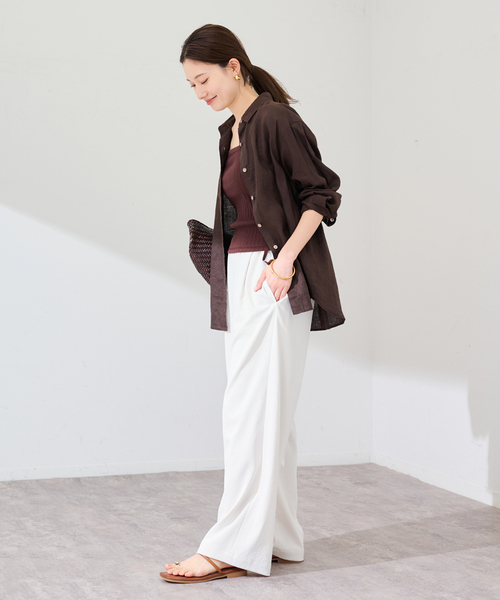 FRAMeWORK（フレームワーク）の「JANE SMITH/ジェーンスミス cotton eyelet rib up down cam（タンクトップ・レディース・ブラウン/チャコールグレー・FREE）」の11枚目の写真