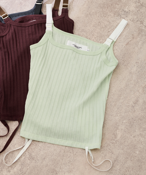 FRAMeWORK（フレームワーク）の「JANE SMITH/ジェーンスミス cotton eyelet rib up down cam（タンクトップ・レディース・ブラウン/チャコールグレー・FREE）」の13枚目の写真