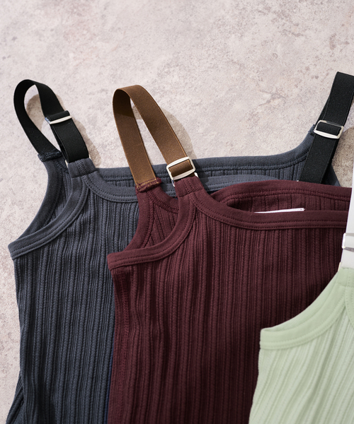 FRAMeWORK（フレームワーク）の「JANE SMITH/ジェーンスミス cotton eyelet rib up down cam（タンクトップ・レディース・ブラウン/チャコールグレー・FREE）」の14枚目の写真