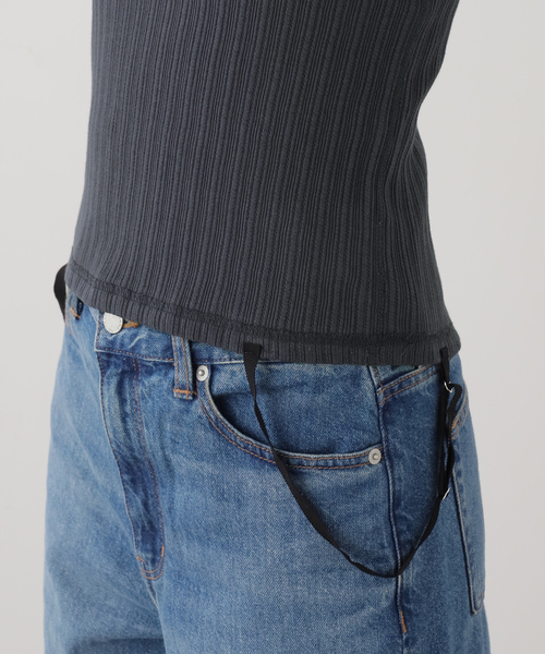 FRAMeWORK（フレームワーク）の「JANE SMITH/ジェーンスミス cotton eyelet rib up down cam（タンクトップ・レディース・ブラウン/チャコールグレー・FREE）」の20枚目の写真