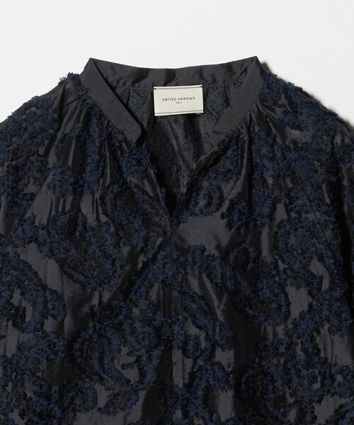 UNITED ARROWS ペイズリー カット ジャガード ブラウス 日本製 カット ジャガード ブラウス ‐ウォッシャブル‐（シャツ/ブラウス