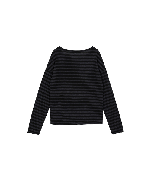 PORTERNA(ポルテナ)の「GRAPHIC STRIPE T-SHIRT-2COLOR(Tシャツ/カットソー・レディース・ブラック/ライトグレー・OS)」の8枚目の写真