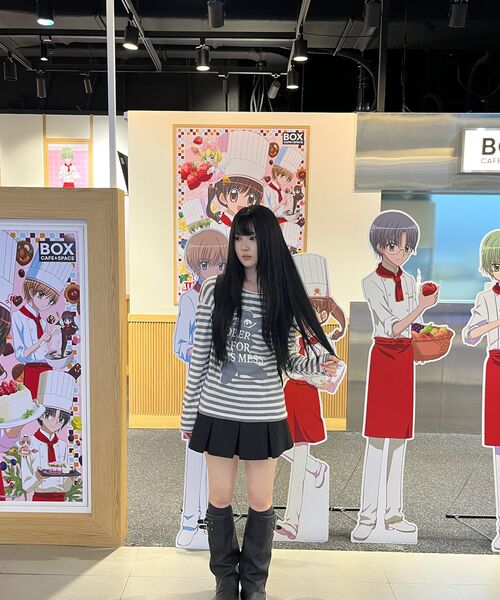 PORTERNA(ポルテナ)の「GRAPHIC STRIPE T-SHIRT-2COLOR(Tシャツ/カットソー・レディース・ブラック/ライトグレー・OS)」の11枚目の写真