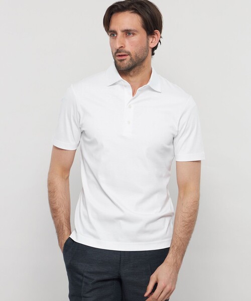 MACKINTOSH LONDON(マッキントッシュ ロンドン)の「ハイスペックスムースドレスポロシャツ(ポロシャツ・メンズ・グレー系その他/ネイビー/グレー/ホワイト・L/XL/M)」の2枚目の写真
